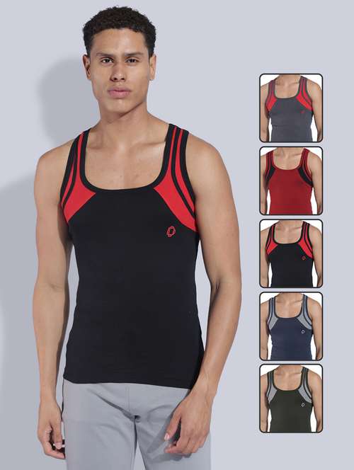 men pack of 5 color block sleeveless vest - 22181083 -  Standard Image - 0