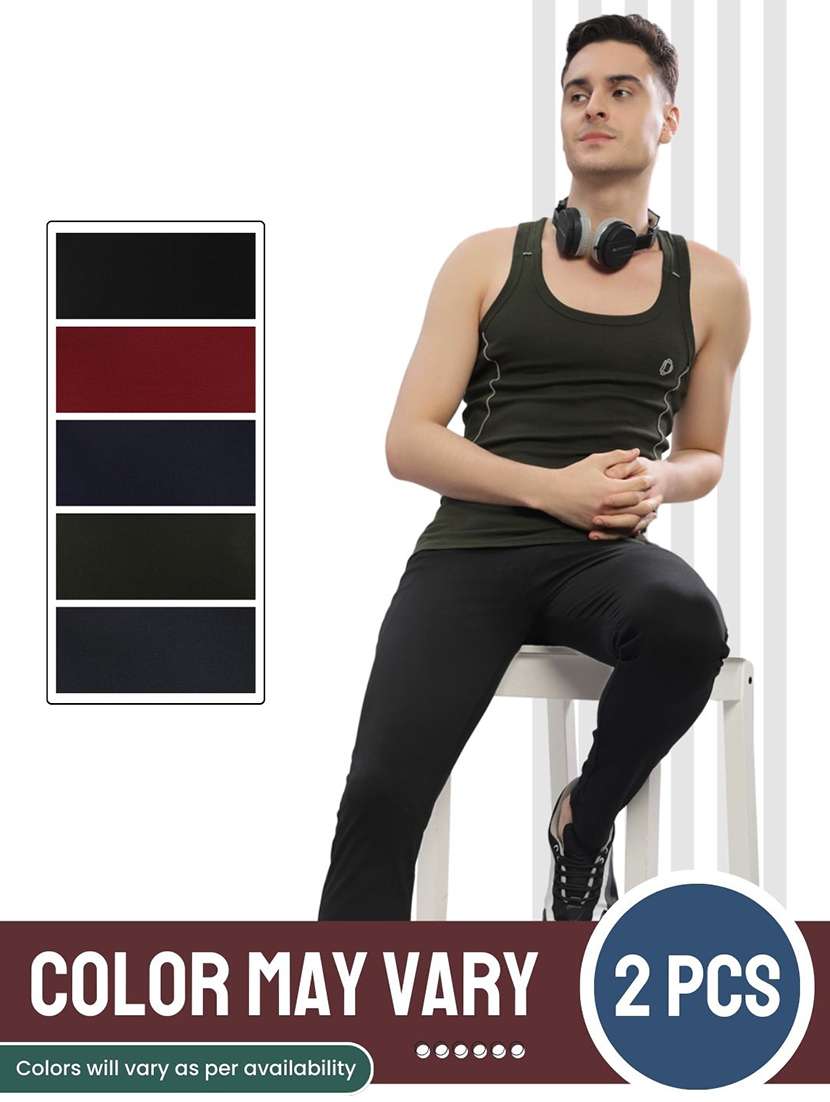 men solid sleeveless vest pack of 2 - 22181094 -  Standard Image - 3
