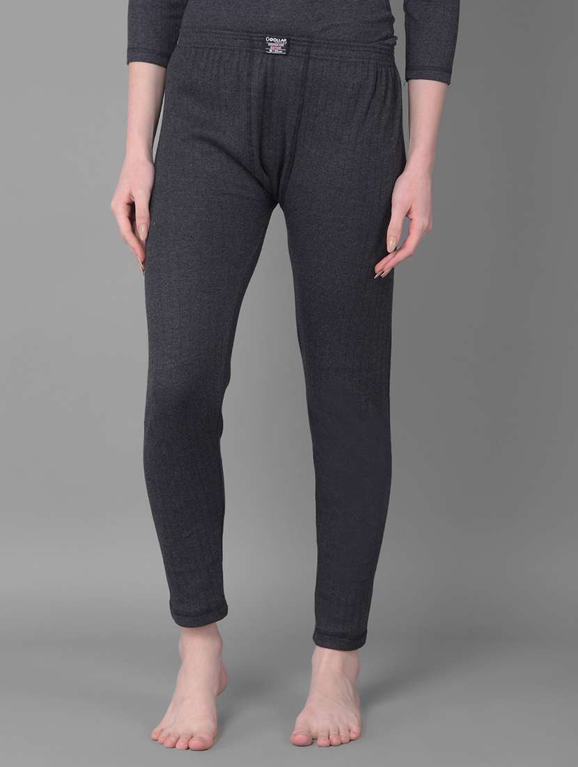 women solid mid rise thermal legging