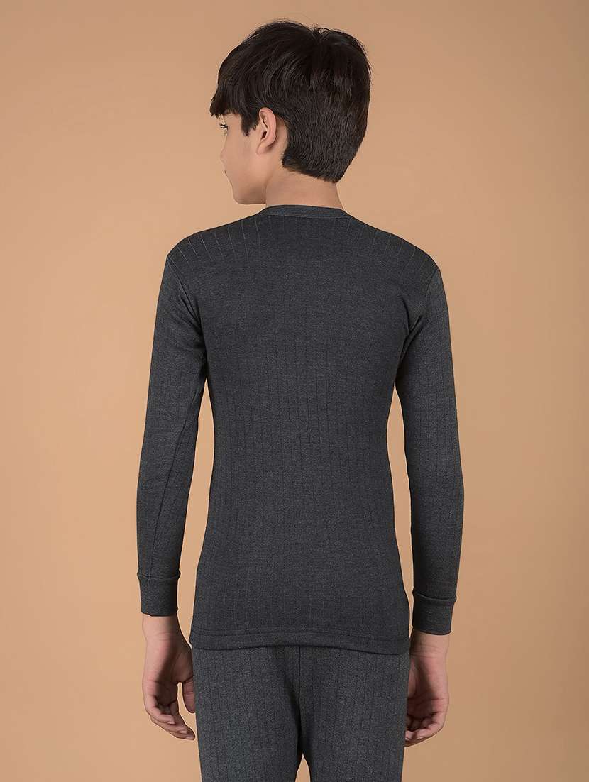 boys solid round neck top thermal wear - 22181145 -  Standard Image - 3