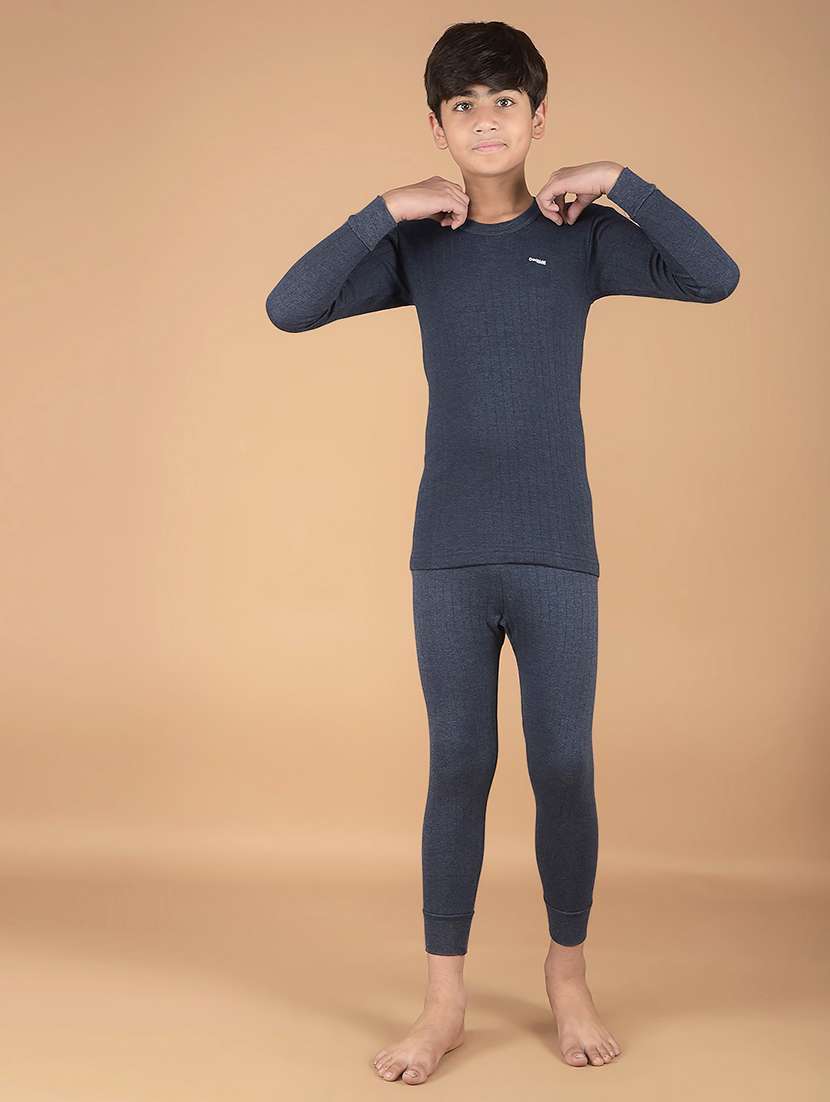 boys solid round neck top thermal wear - 22181146 -  Standard Image - 3