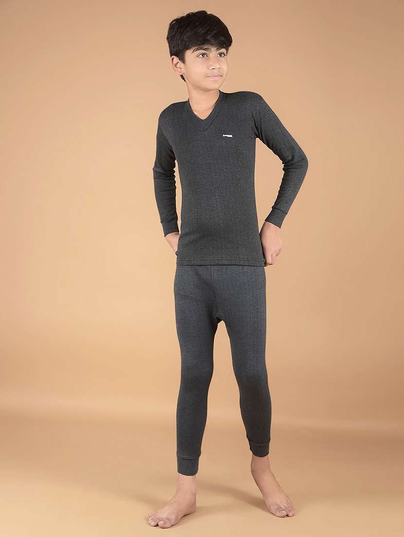 boys solid v neck top thermal wear - 22181147 -  Standard Image - 3