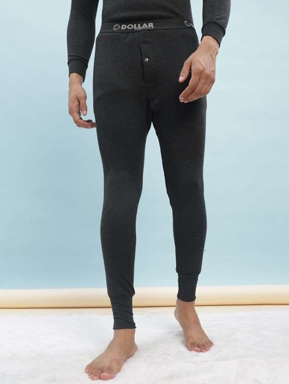 men solid mid rise thermal bottom