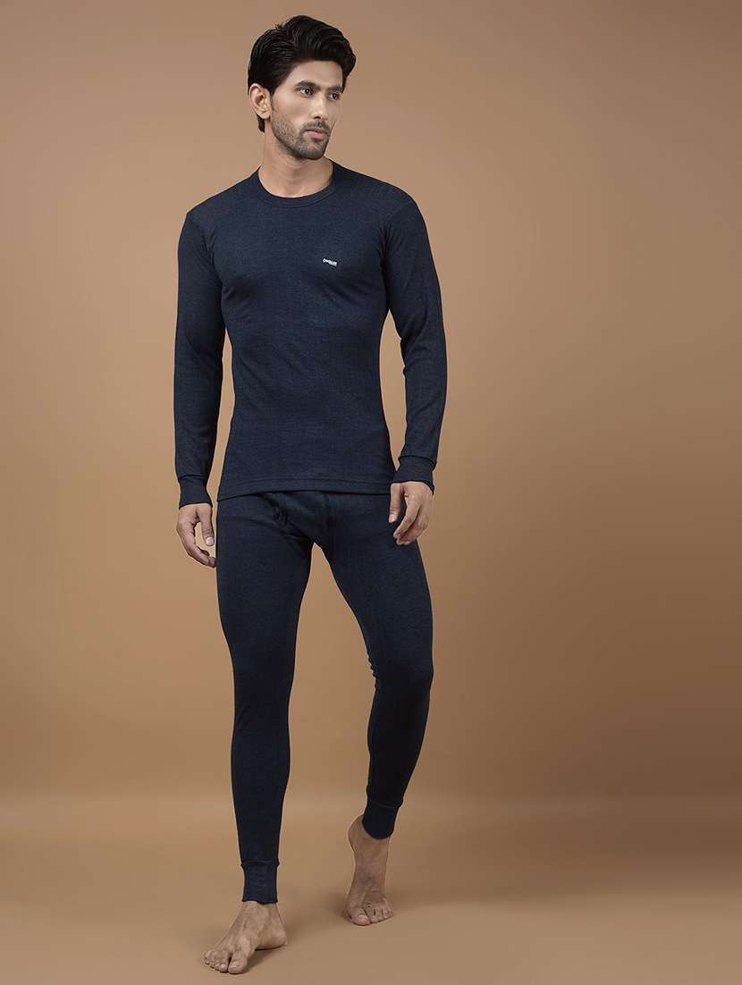 men solid full sleeve thermal set