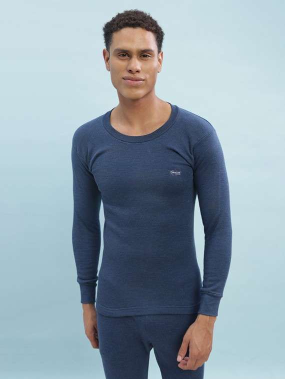 men solid full sleeve thermal top