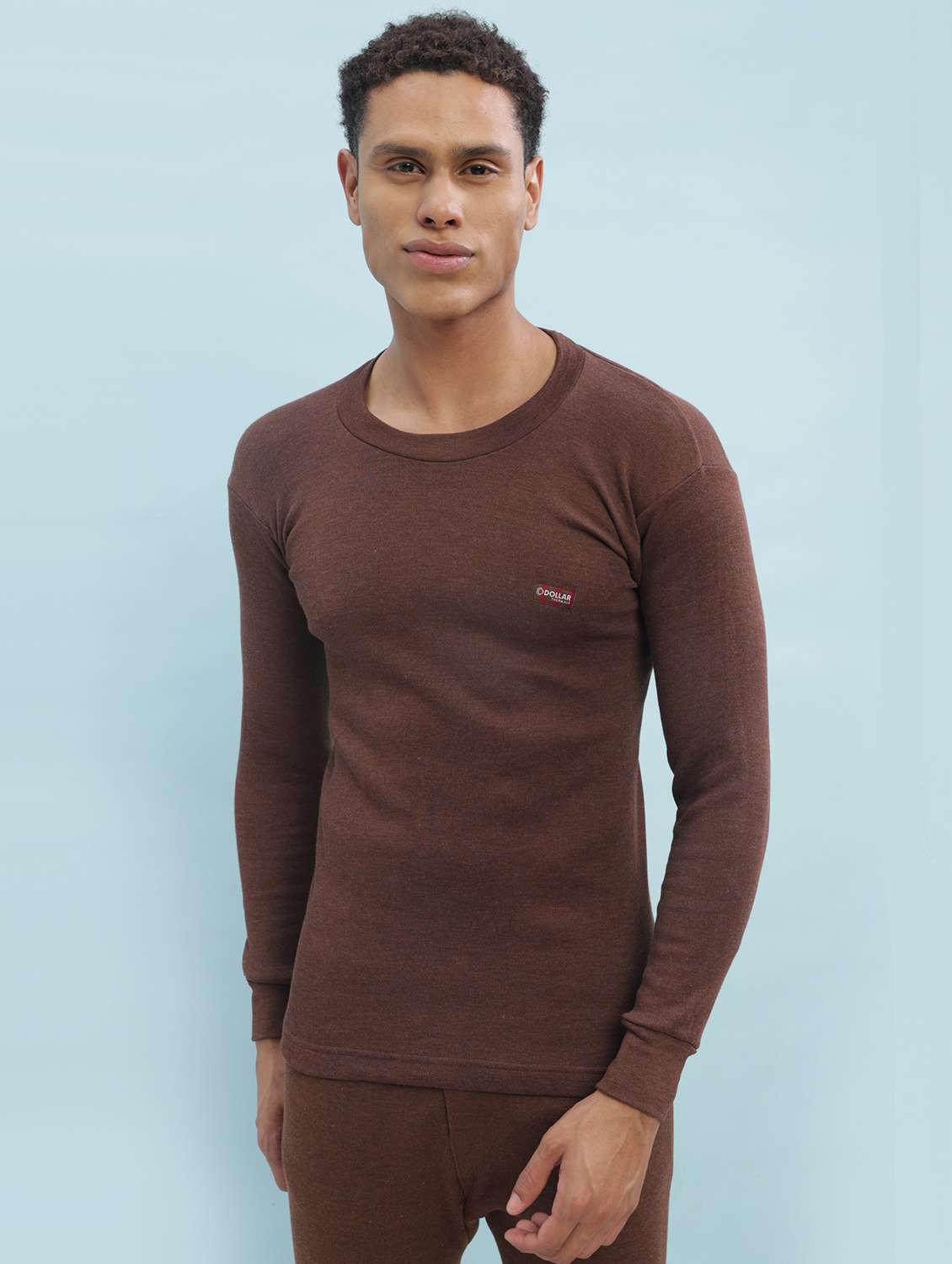 men solid full sleeve thermal top