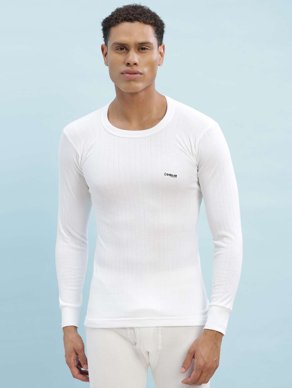 men solid full sleeve thermal top