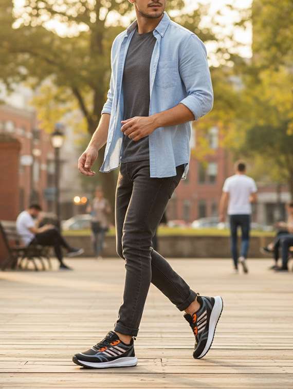 men solid lace up sport shoe - 22181183 -  Standard Image - 5