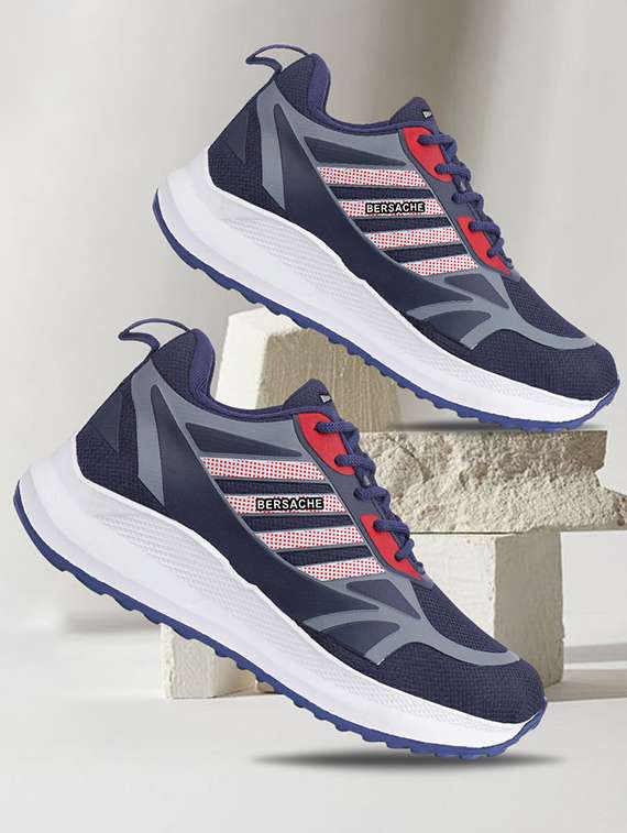 men blue lace up sport shoe