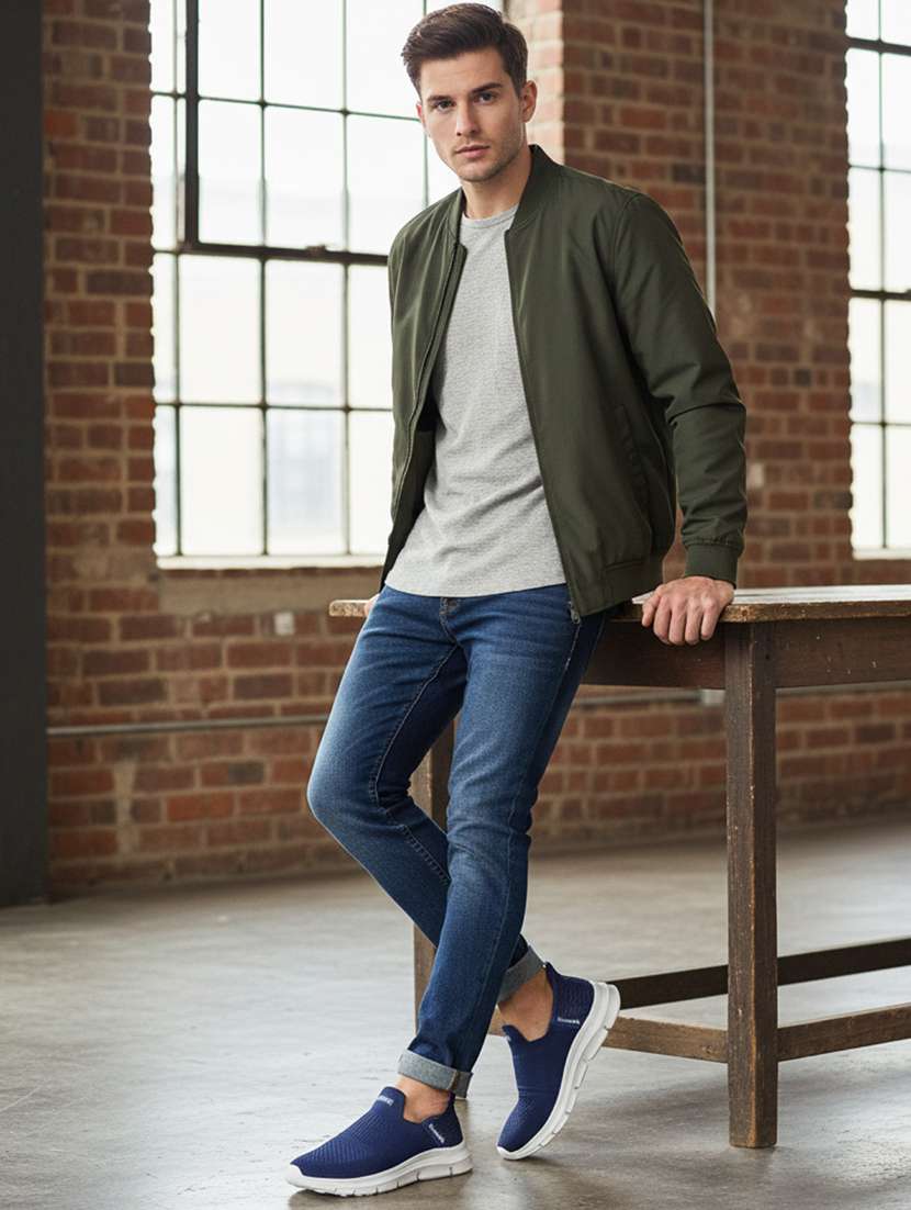 men blue slip on sport shoe - 22181199 -  Standard Image - 3