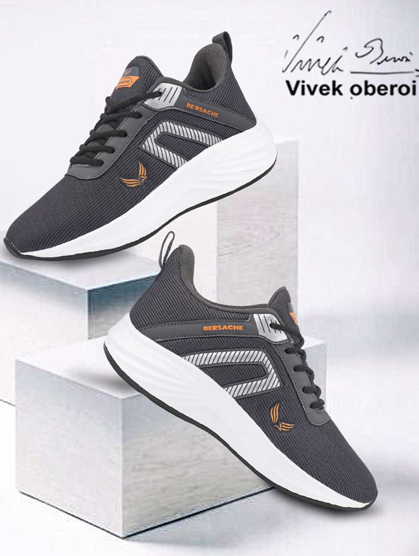 men grey lace up sport shoe
