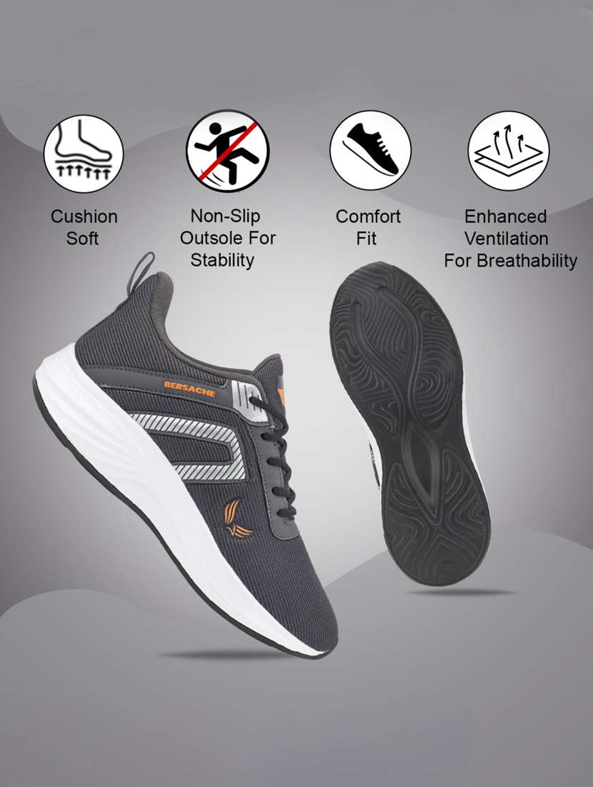 men grey lace up sport shoe - 22181201 -  Standard Image - 3