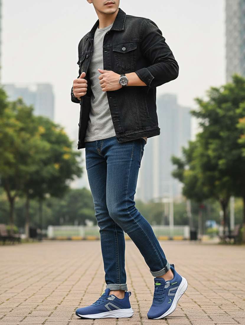 men blue lace up sport shoe - 22181202 -  Standard Image - 5