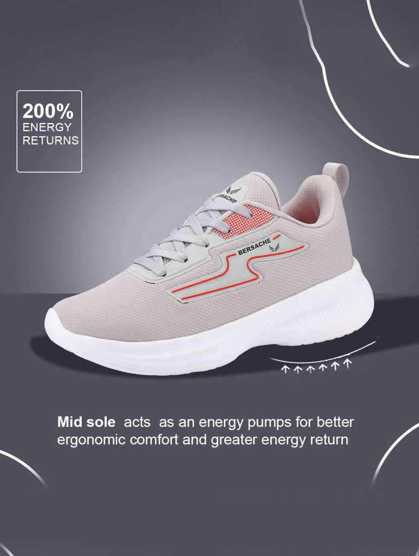 men grey lace up sport shoe - 22181203 -  Standard Image - 3