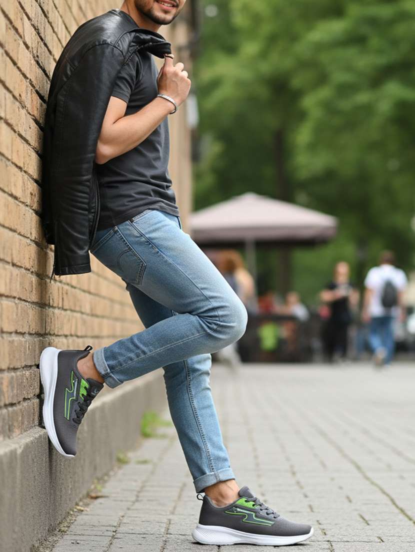 men black lace up sport shoe - 22181204 -  Standard Image - 5