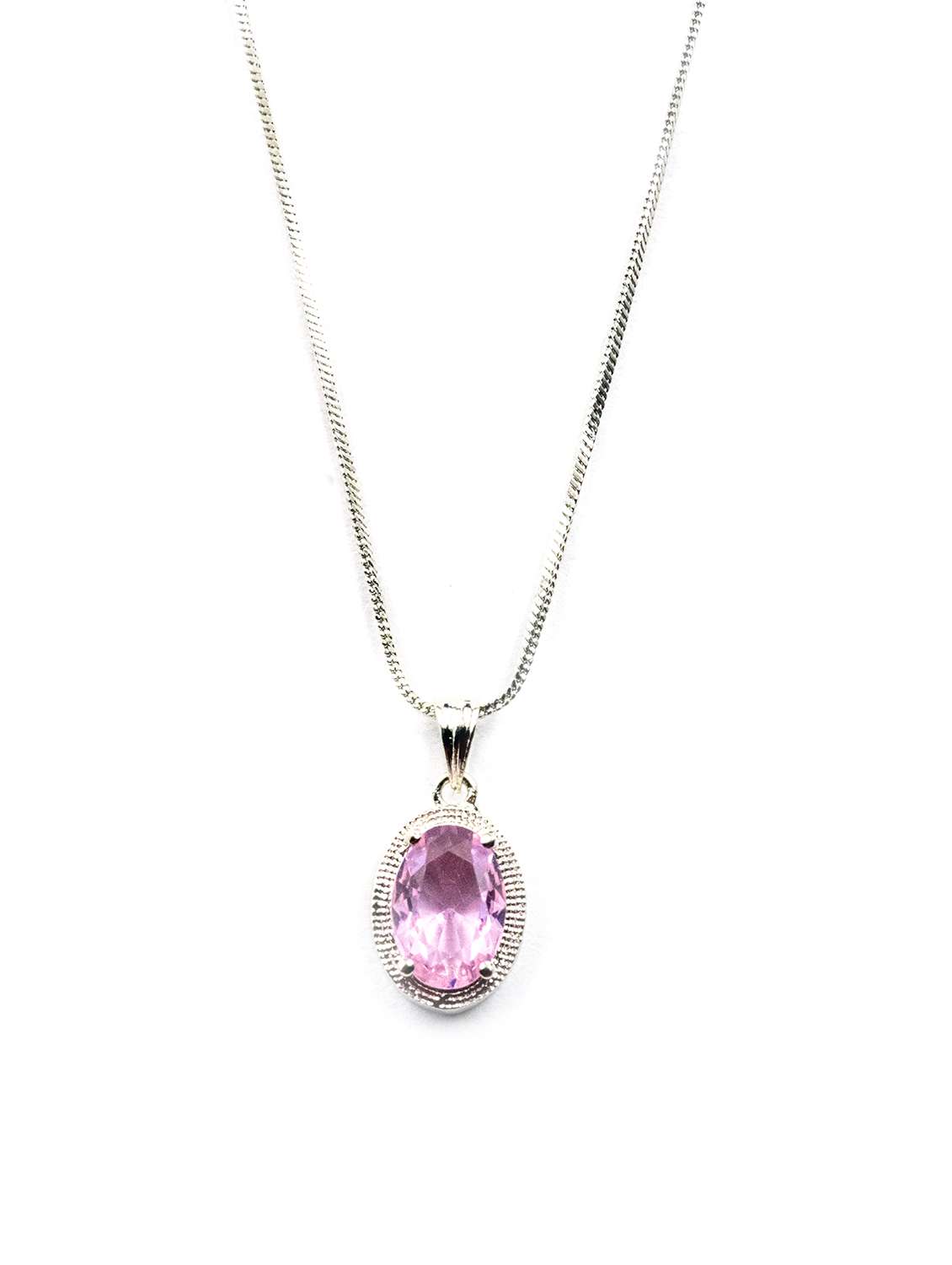 silver plated crystal pink pendant set - 22181239 -  Standard Image - 3