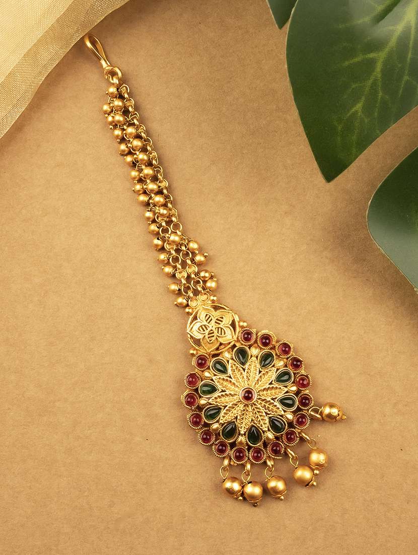 gold plated ghungroo style teeka