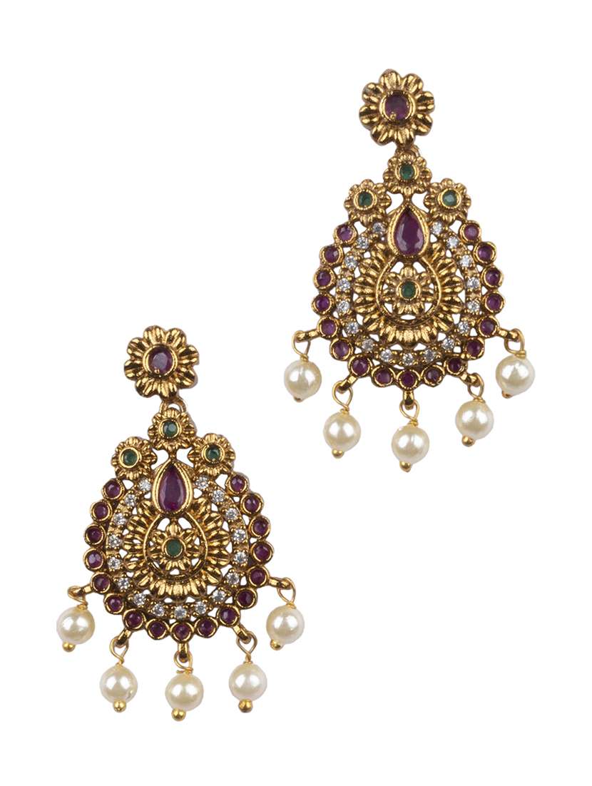 gold alloy necklaces and earring - 22181260 -  Standard Image - 3