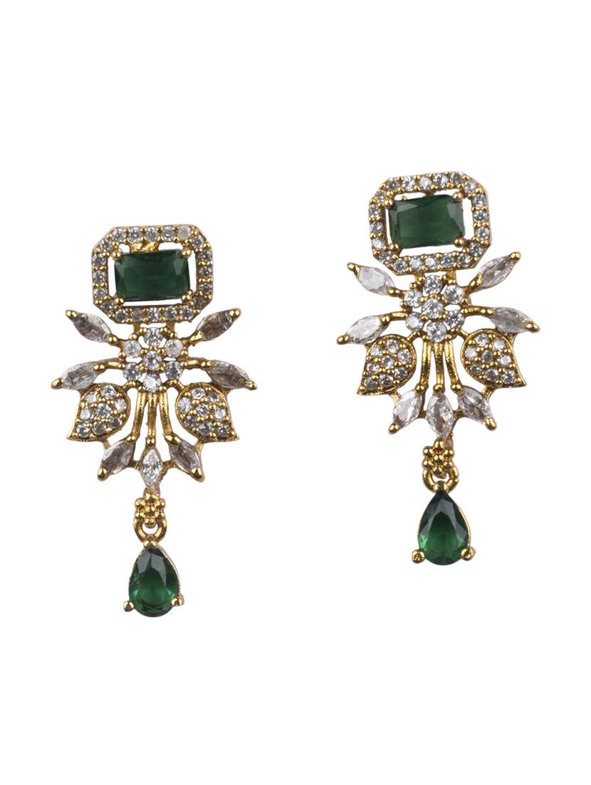 green alloy necklaces and earring - 22181262 -  Standard Image - 3