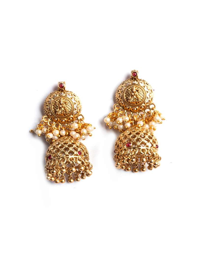 red beads double line filigree necklace set - 22181269 -  Standard Image - 3