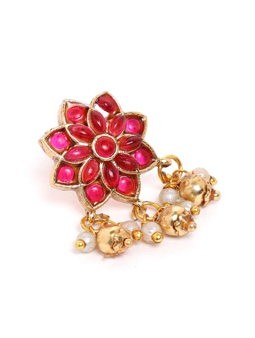 women minimalist red floral choker set - 22181282 -  Standard Image - 3