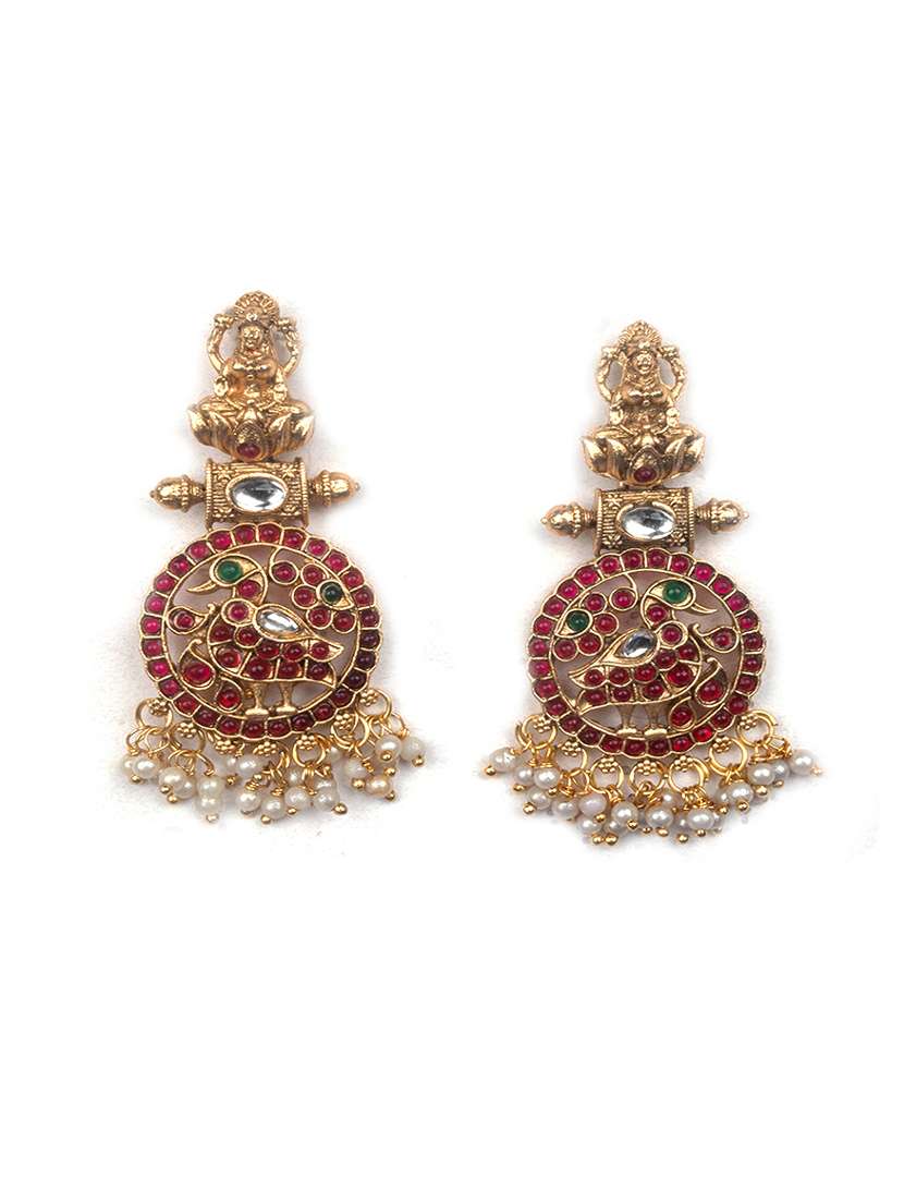 women gold plated necklace and earring set - 22181289 -  Standard Image - 3