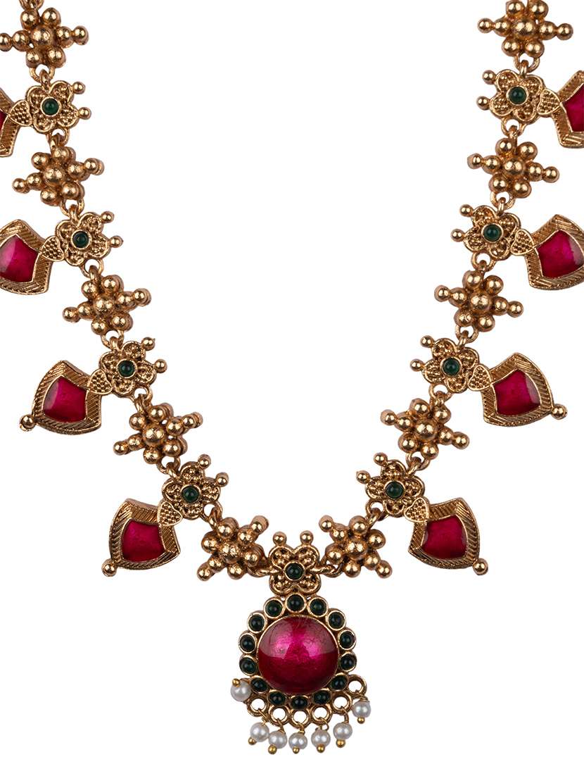 women alloy necklace and earrings set - 22181307 -  Standard Image - 3