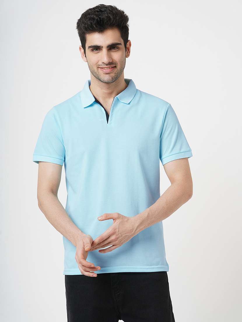 men solid short sleeve polo t-shirt