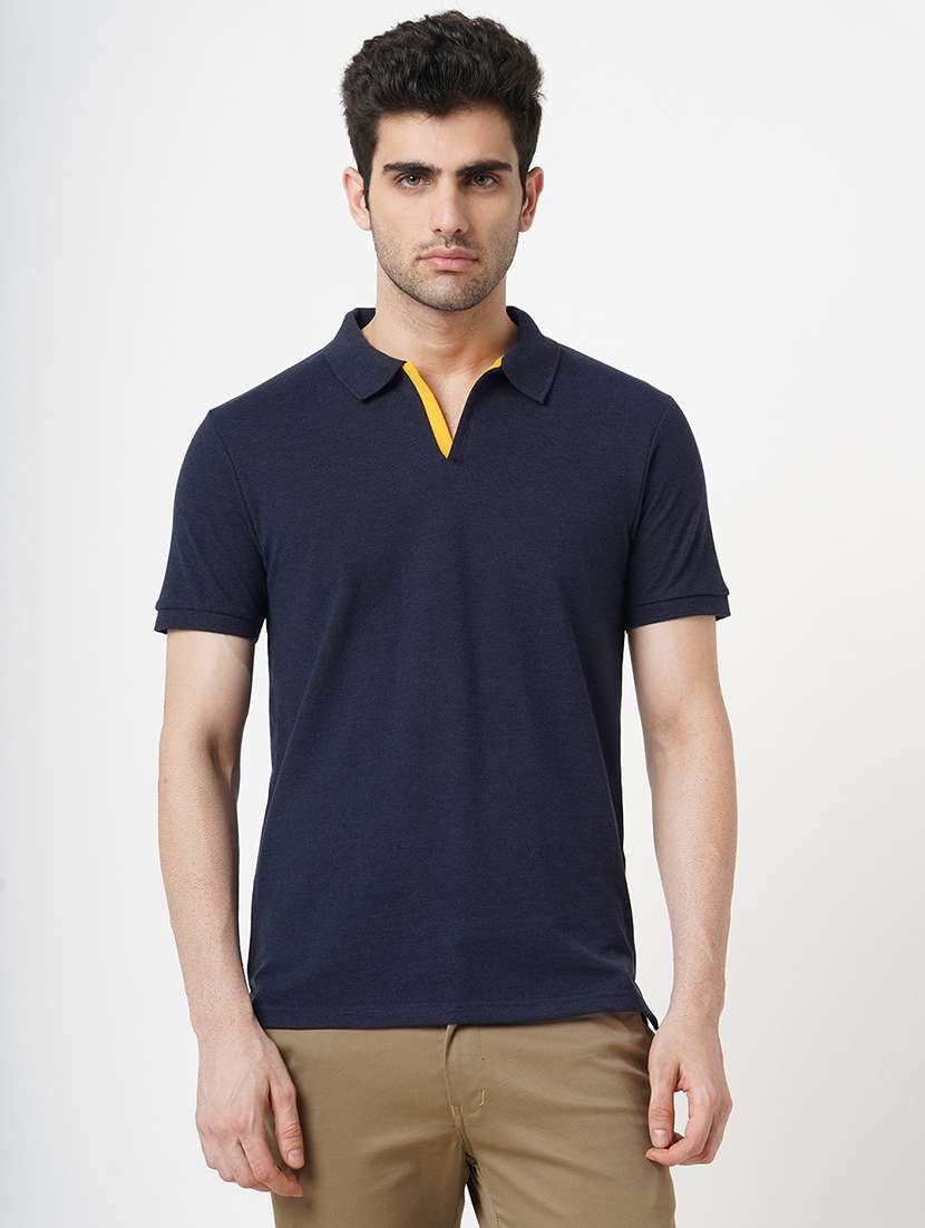 men solid short sleeve polo t-shirt