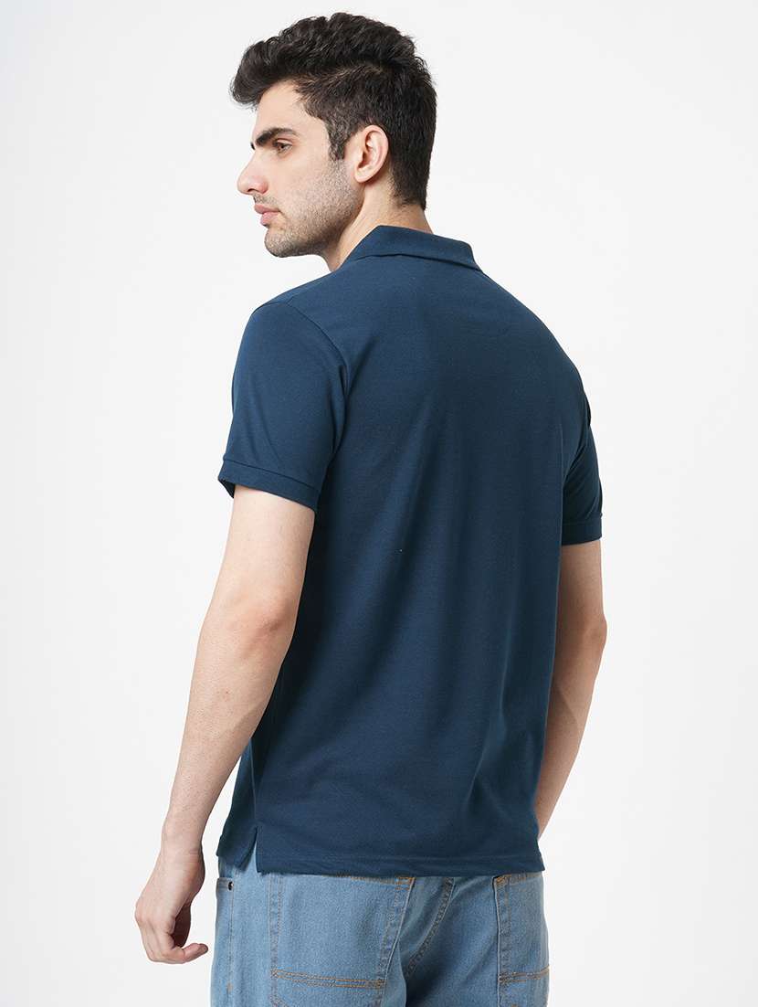 men solid short sleeve polo t-shirt - 22181401 -  Standard Image - 3