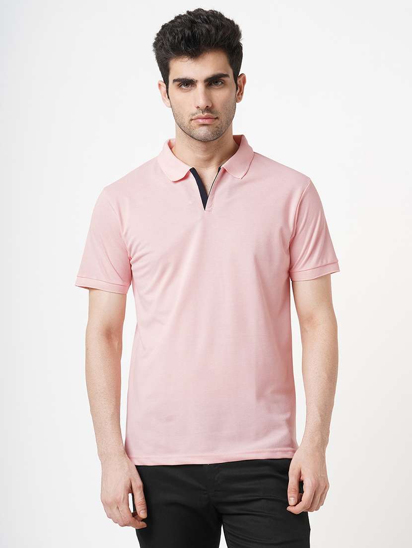 men solid short sleeve polo t-shirt