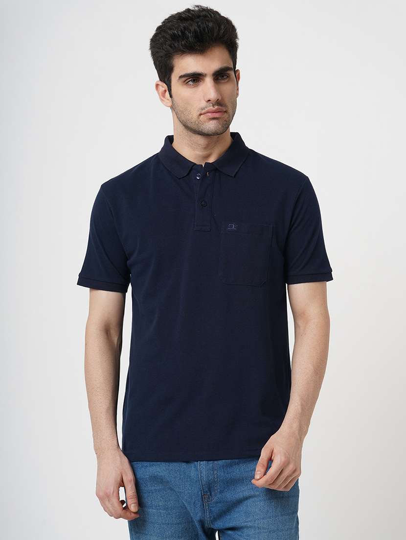 men solid short sleeve polo t-shirt