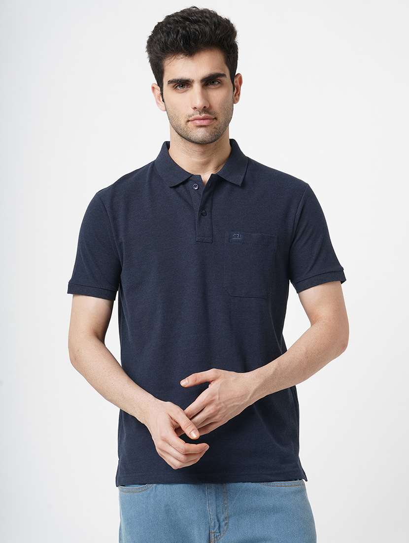 men solid short sleeve polo t-shirt
