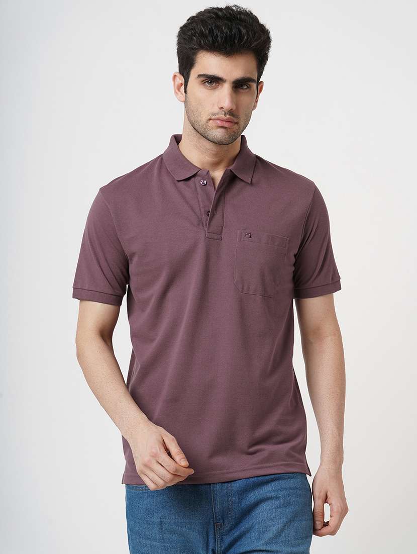 men solid short sleeve polo t-shirt
