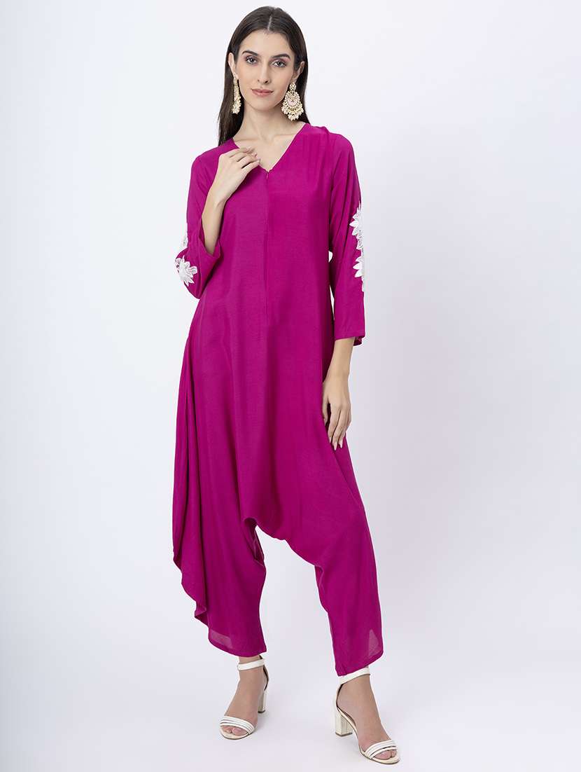 women embroidered long sleeve ethnic jumpsuit - 22181415 -  Zoom Image - 0