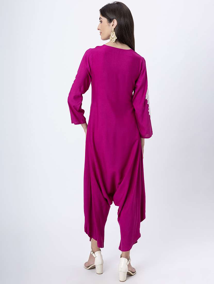 women embroidered long sleeve ethnic jumpsuit - 22181415 -  Standard Image - 3