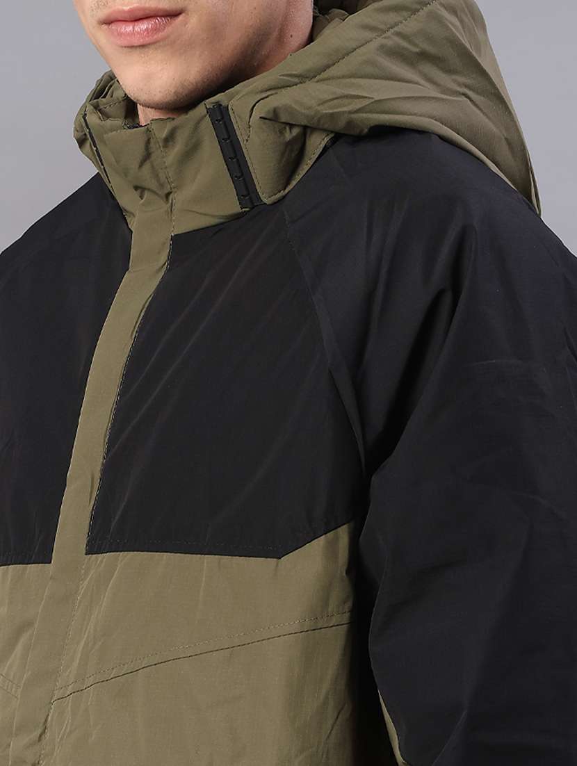 men color blocked long sleeve hooded quilted jacket - 22181416 -  Standard Image - 5