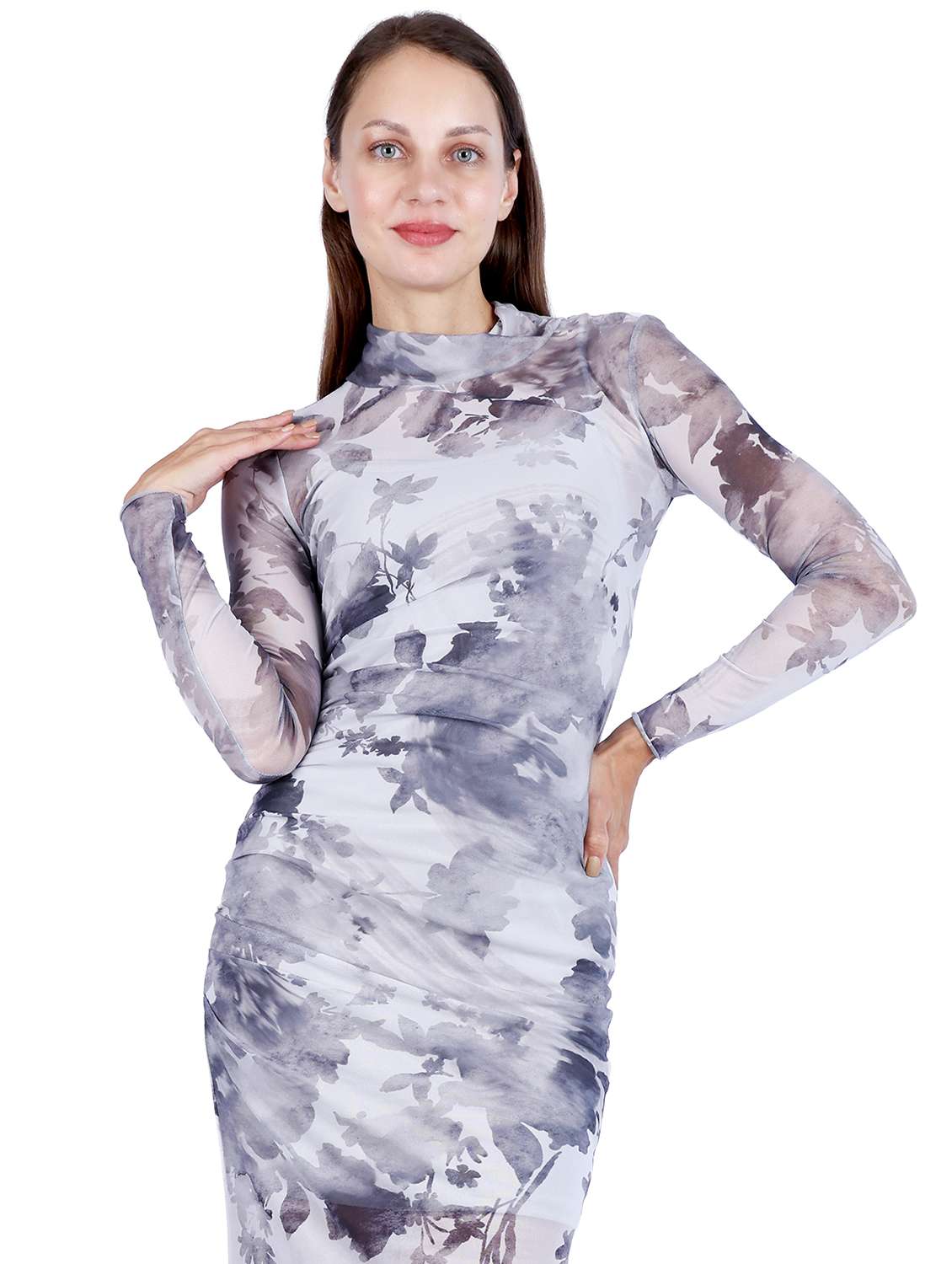 women printed long sleeve bodycon dress - 22181432 -  Standard Image - 3