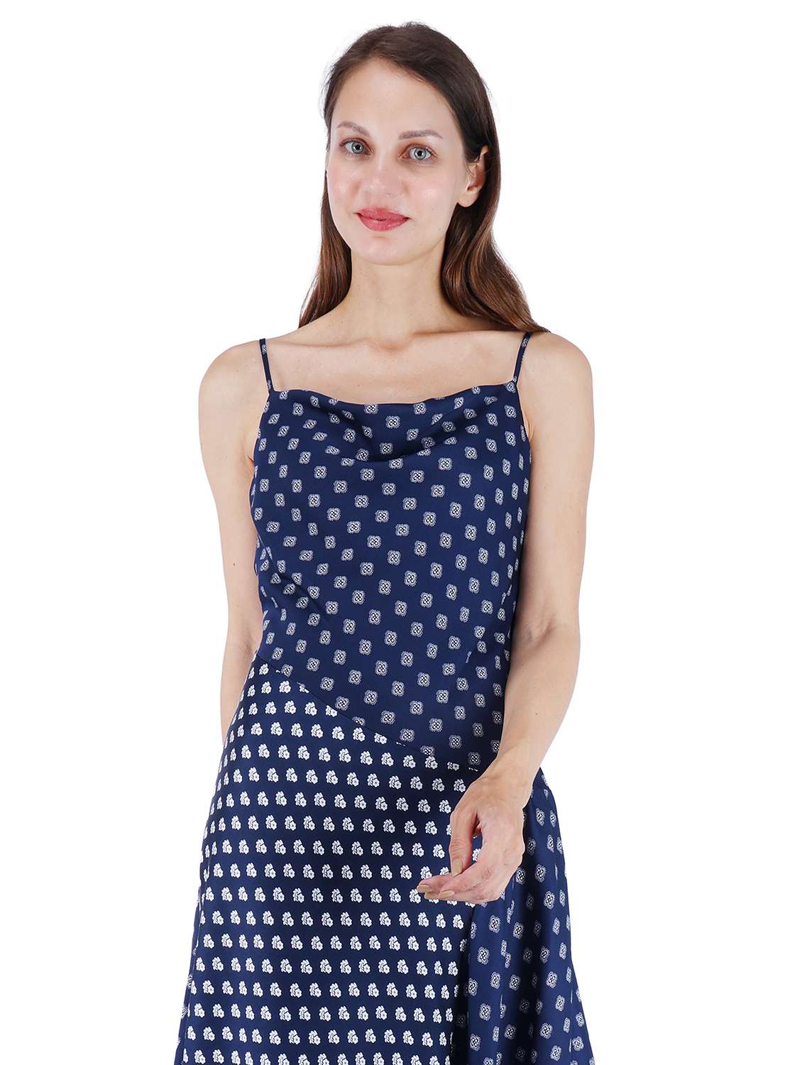 women printed shoulder strap fit & flare dress - 22181452 -  Standard Image - 3