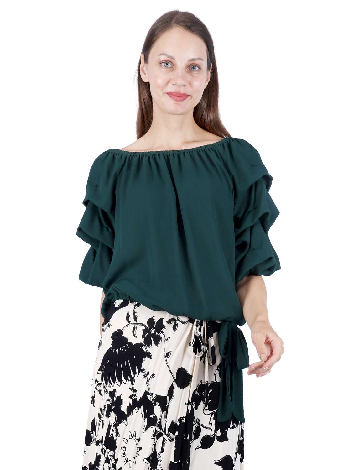 women solid ruffle sleeve regular top - 22181471 -  Standard Image - 3