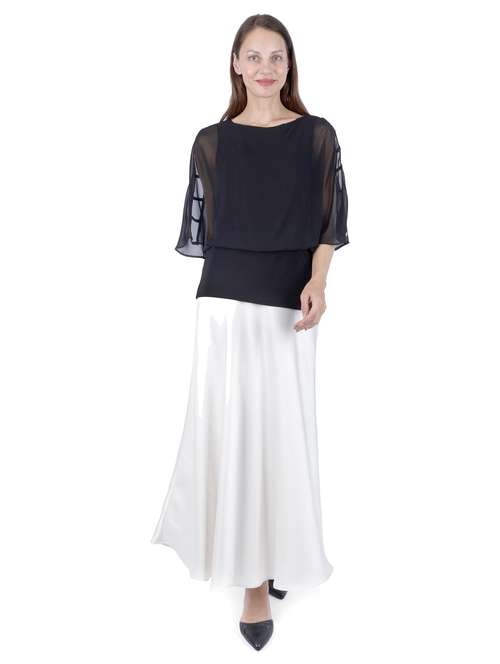 women black solid slit sleeve regular top - 22181473 -  Standard Image - 0