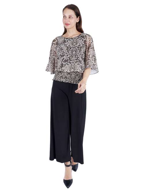 women printed bell sleeve blouson top - 22181476 -  Standard Image - 0