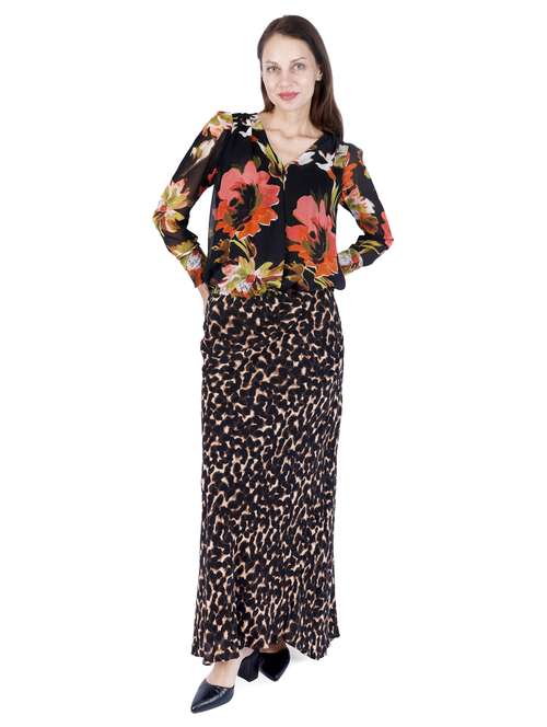 women black floral print long sleeve regular top - 22181478 -  Standard Image - 0