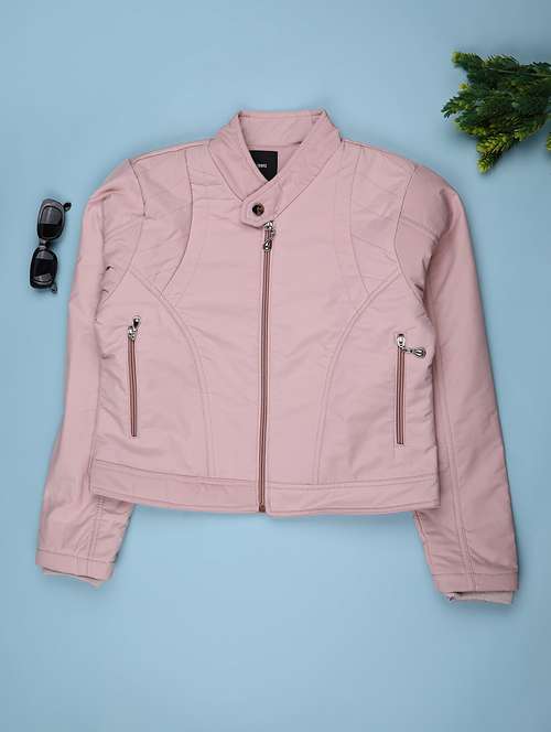 girls solid long sleeve quilted jacket - 22181509 -  Standard Image - 0