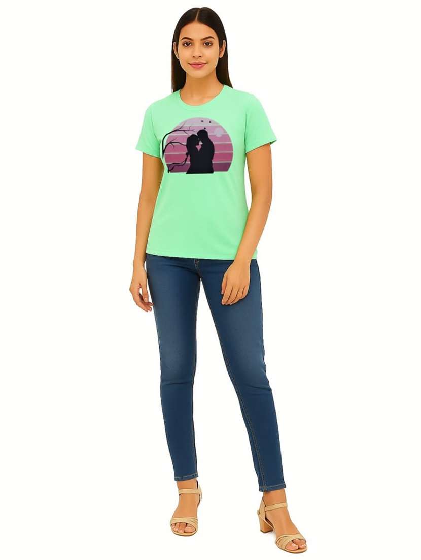 women pringted short sleeve regular fit t-shirt - 22181514 -  Standard Image - 3