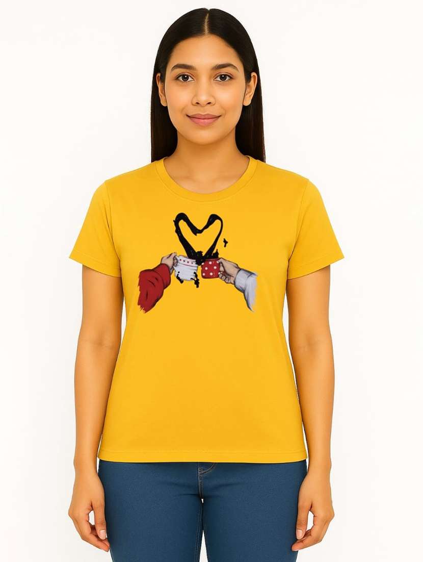 women printed short sleeve regular fit t-shirt