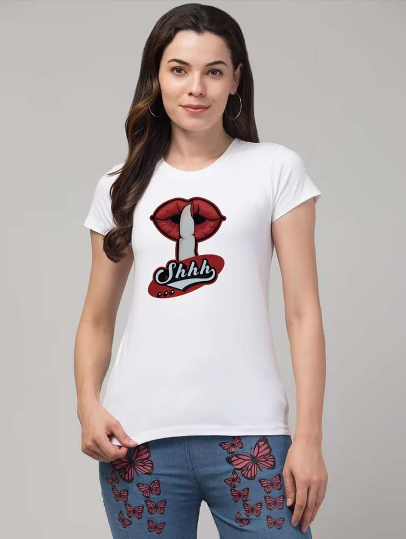 women printed short sleeve regular fit t-shirt