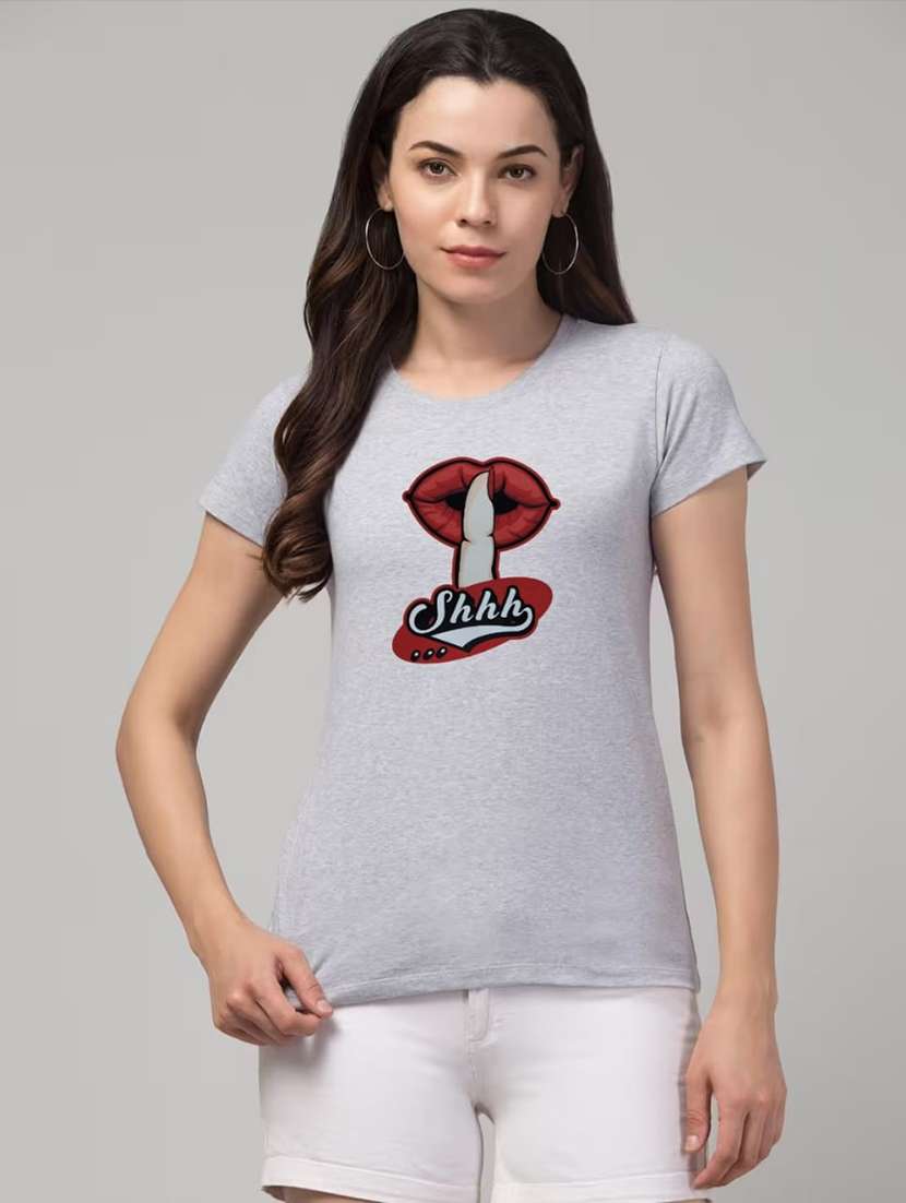 women printed short sleeve regular fit t-shirt