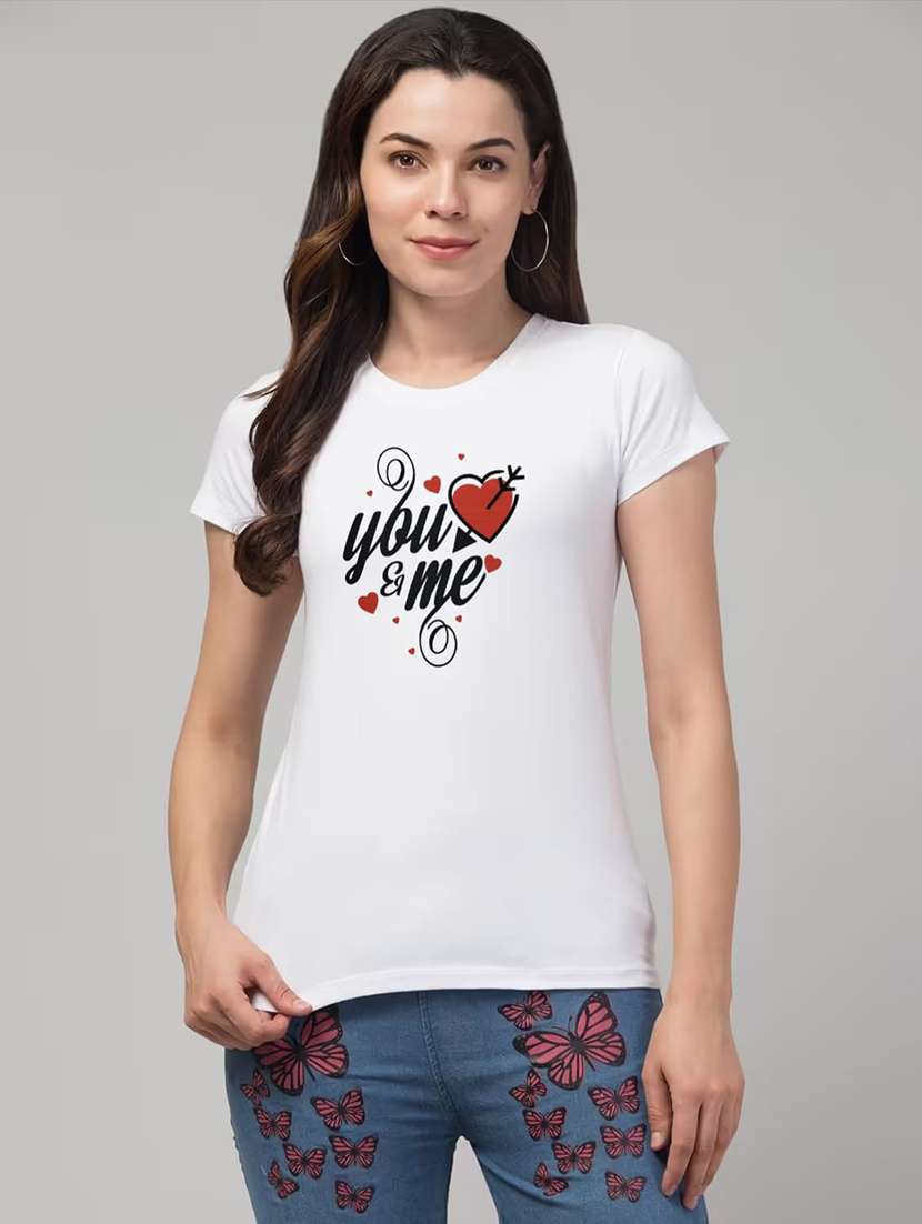 women printed short sleeve regular fit t-shirt