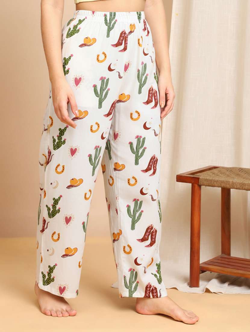 women printed mid rise pajama - 22181545 -  Zoom Image - 0